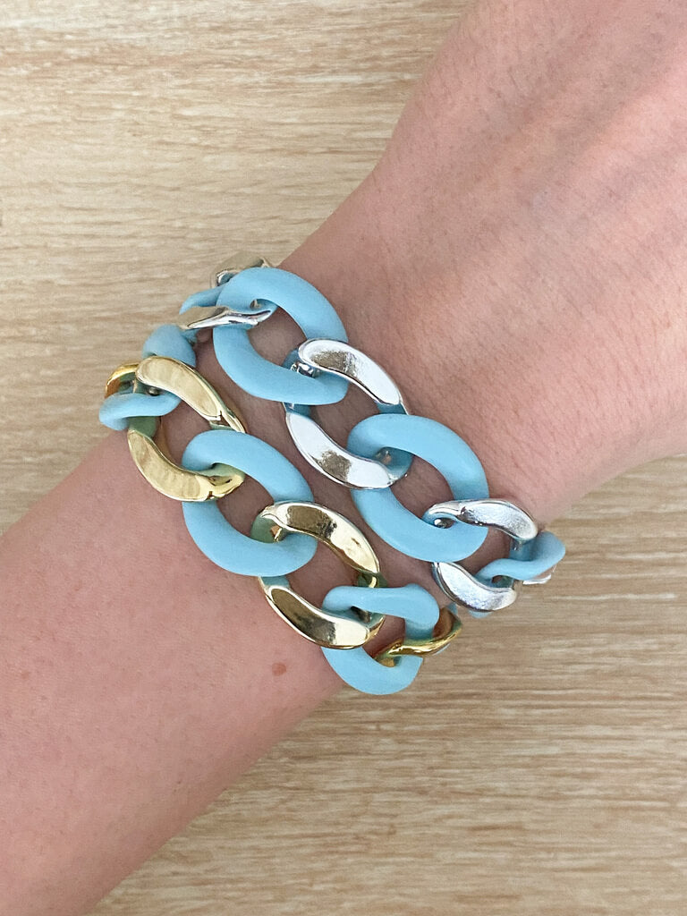 PASTEL MIX BLUE | Bracelet acrylique
