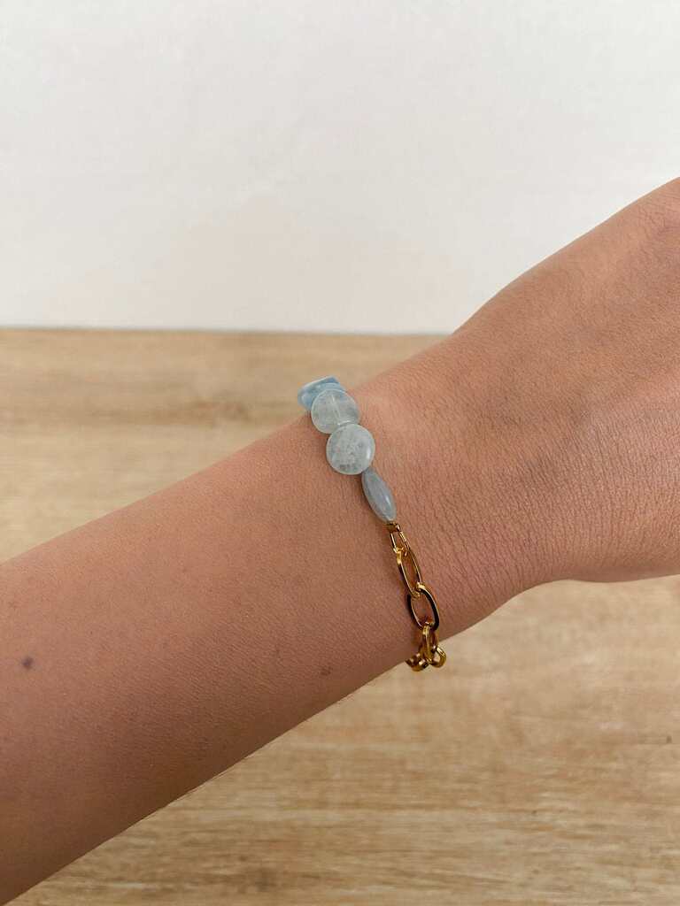 bracelet pierre naturelle et acier inoxydable idée cadeau femme