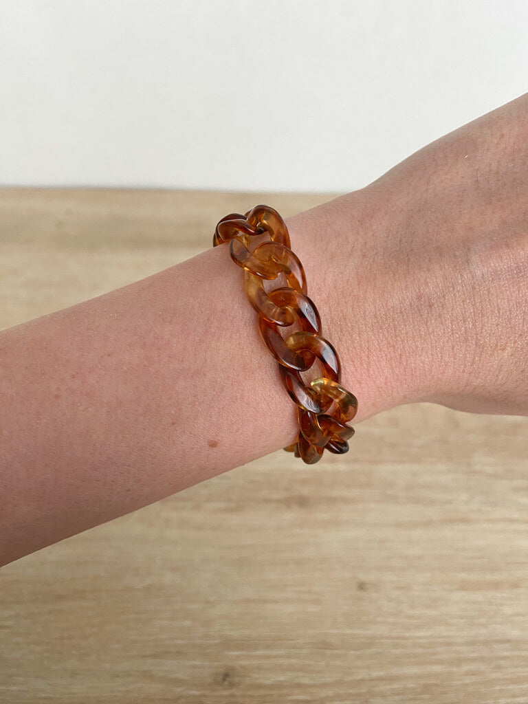 bracelet acrylique gros maillons écaille de tortue
