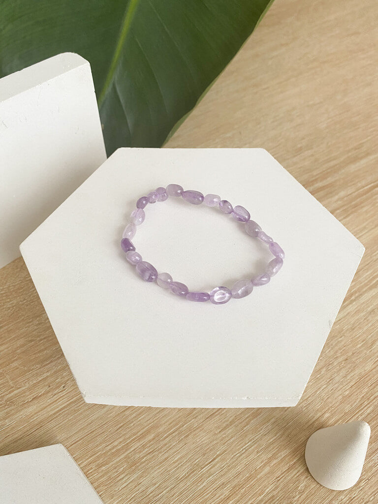 bracelet en pierre naturelle amethyste violet