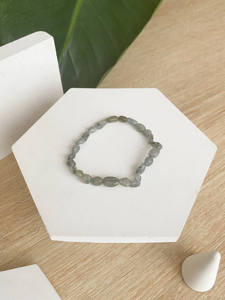 bracelet en pierre naturelle labradorite gris