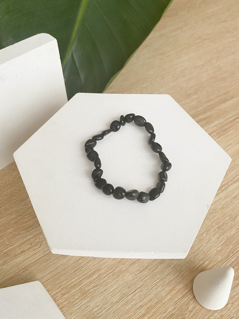 bracelet en pierre naturelle obsidienne noir